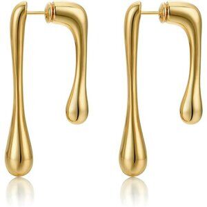 Women’s 14K Gold Plated Dainty Pendant Earrings